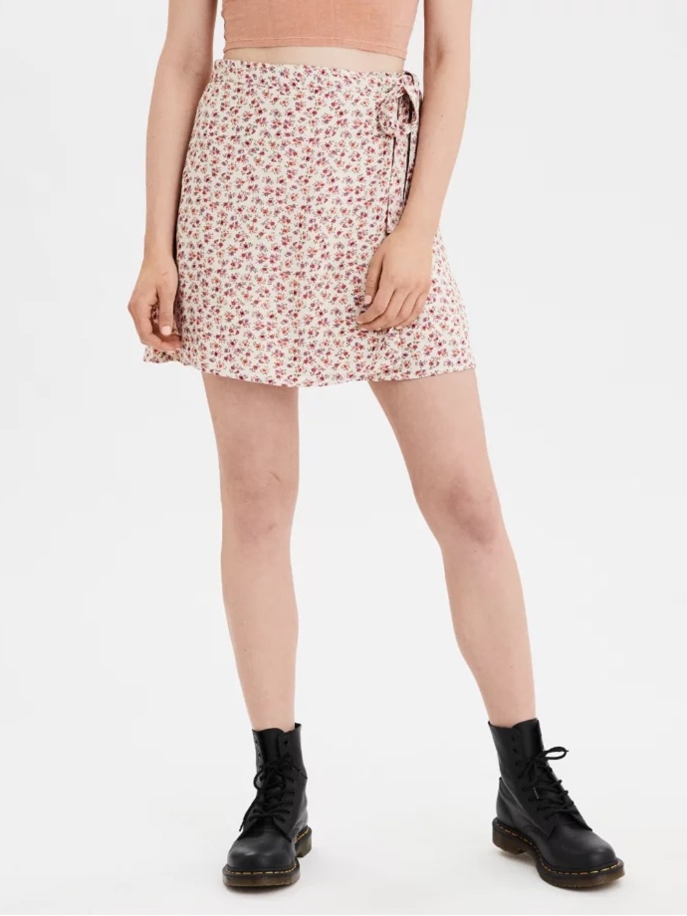 AE High-Waisted Tie Wrap Mini Skirt